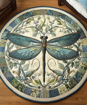 Verdant Elegance Quilted Round Mat