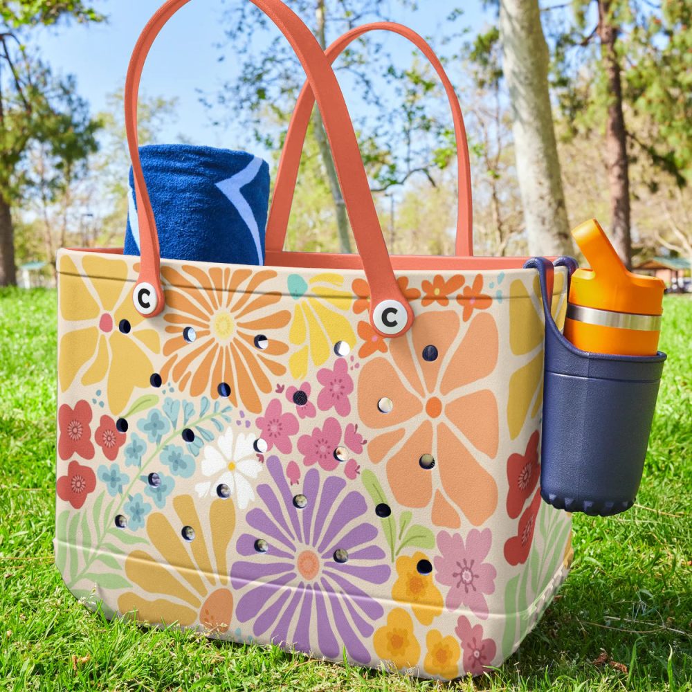 Vibrant Floral Tote Bag - Durable, Stylish & Spacious For Everyday Use - Image 3