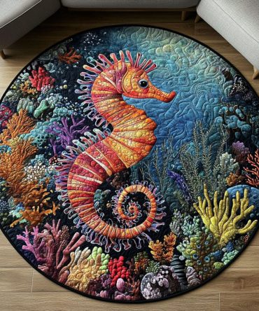 Vibrant Reef Explorer Quilted Round Mat