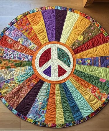 Vibrant Vortex Quilted Round Mat