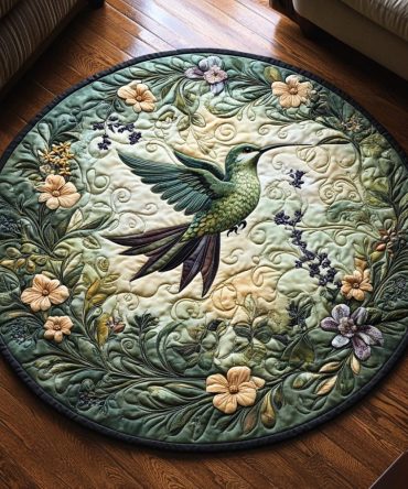 Vibrant Wings Quilted Round Mat