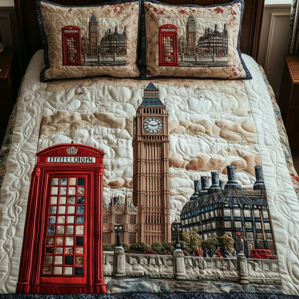 Vintage London 3-Piece Quilted Bedding Set