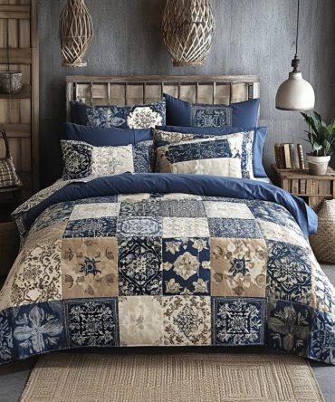 Vintage Patchwork Charm 3-Piece Quilted Bedding Set