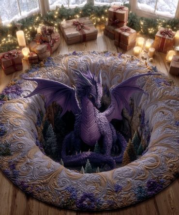 Violet Abyss Guardian Quilted Round Mat