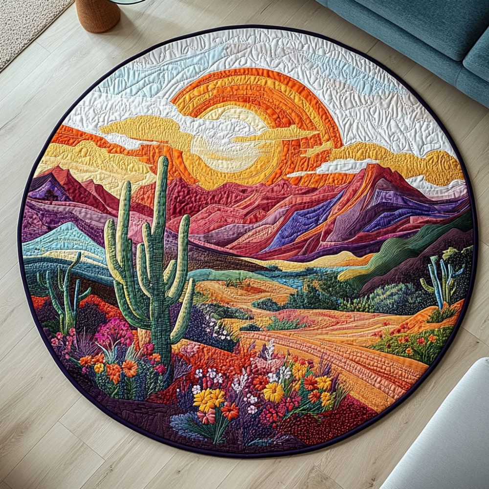 Vivid Valley Quilted Round Mat