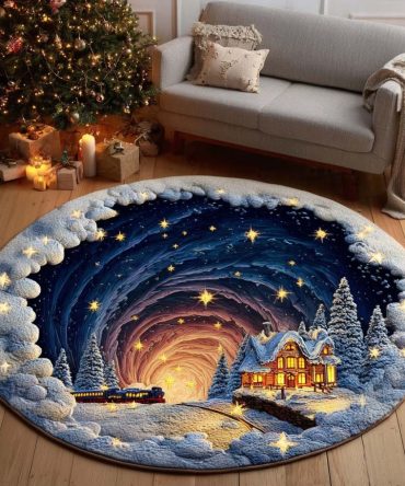 Vortex Train Ride Quilted Round Mat
