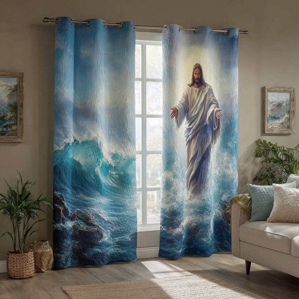 Walking Savior Quilted Curtains