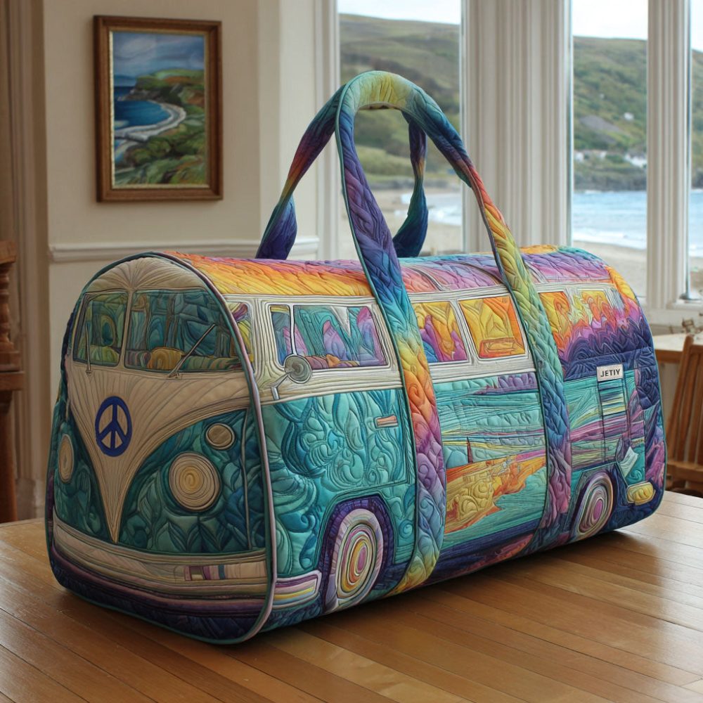 Wanderlust Wheels Quilted Duffle Bag