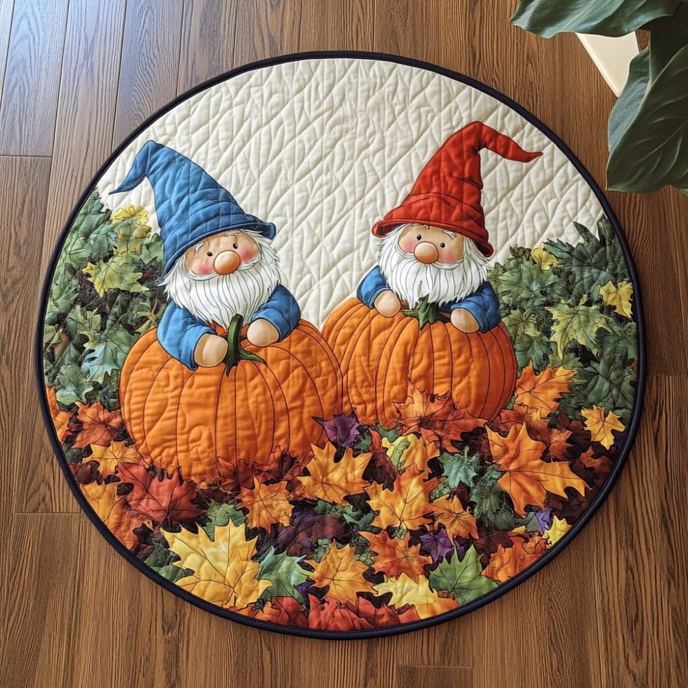 Warm Autumn Quilted Round Mat