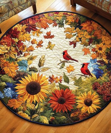 Warm Fall Quilted Round Mat