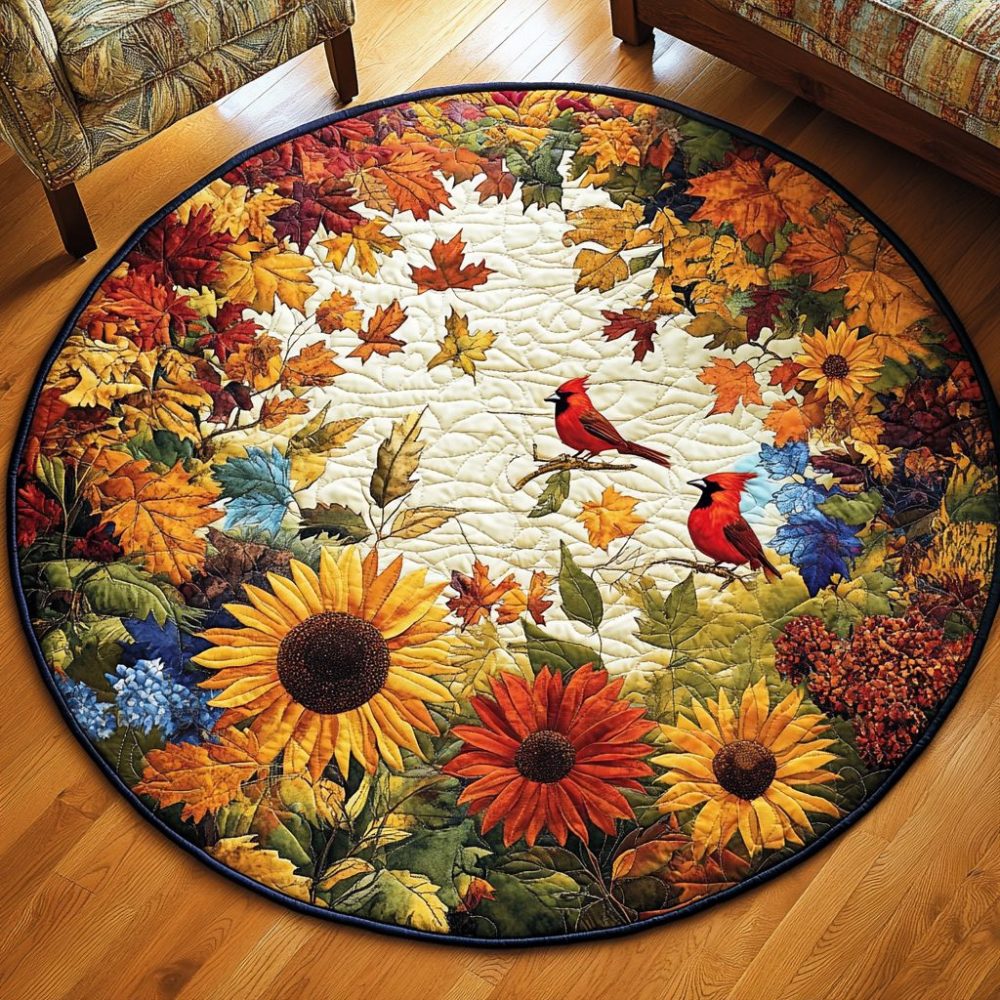 Warm Fall Quilted Round Mat