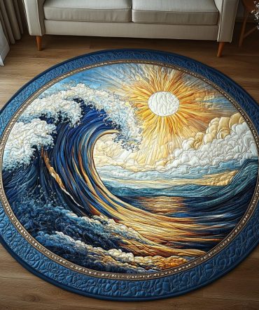 Wave Dance Quilted Round Mat