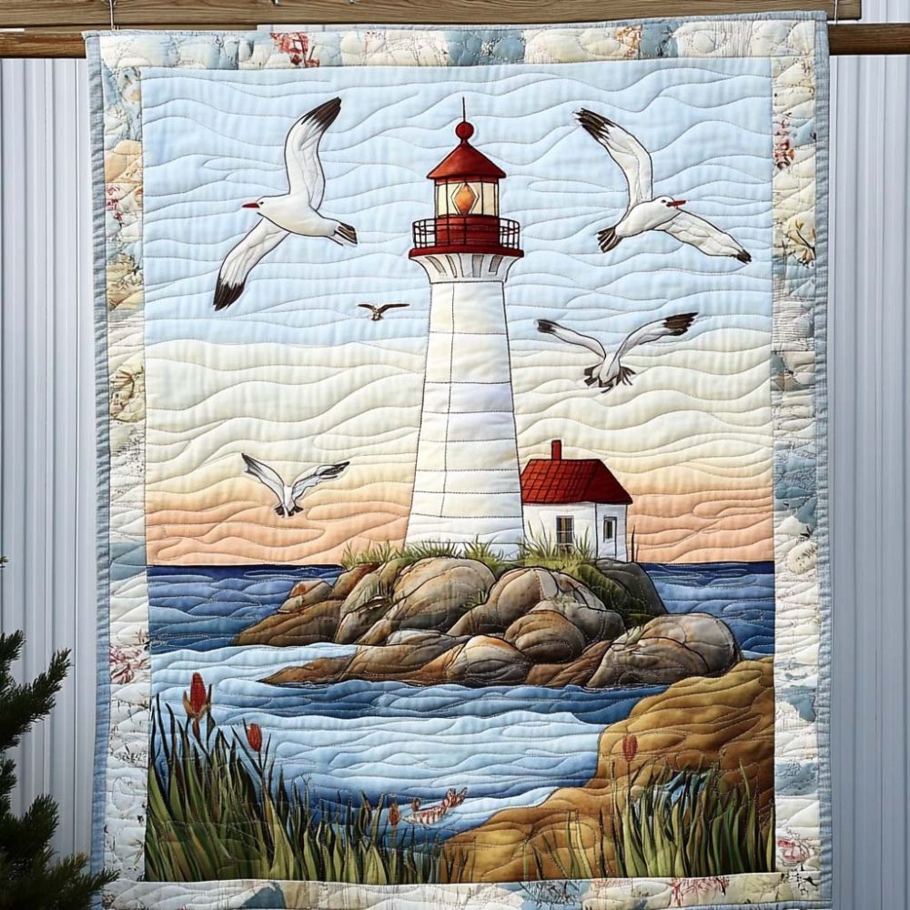 Waves Of Serenity Quilted Blanket