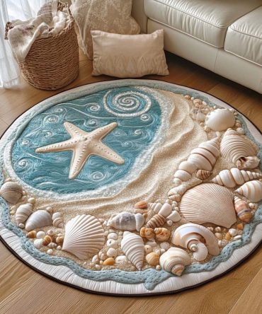 Waves And Wonders Quilted Round Mat