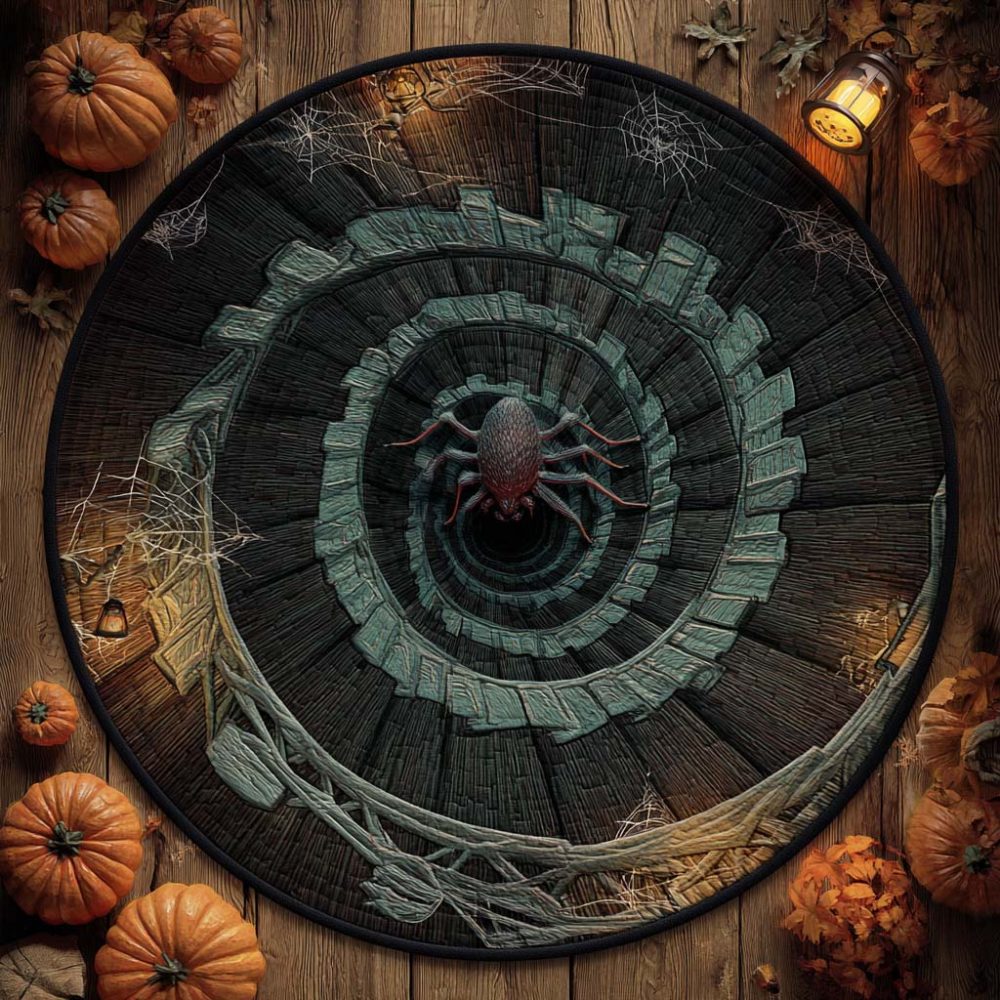 Web Abyss Quilted Round Mat