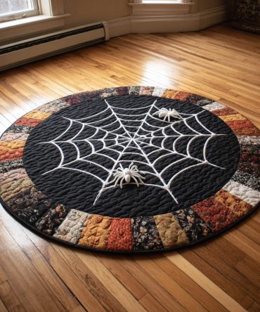 Webbed Spider Quilted Round Mat