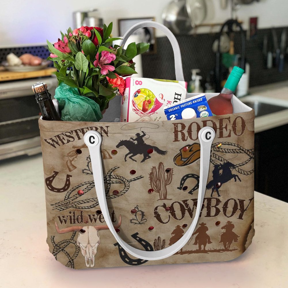 Western Rodeo Cowboy Tote Bag – Stylish Wild West Print Handbag For Women - Image 4