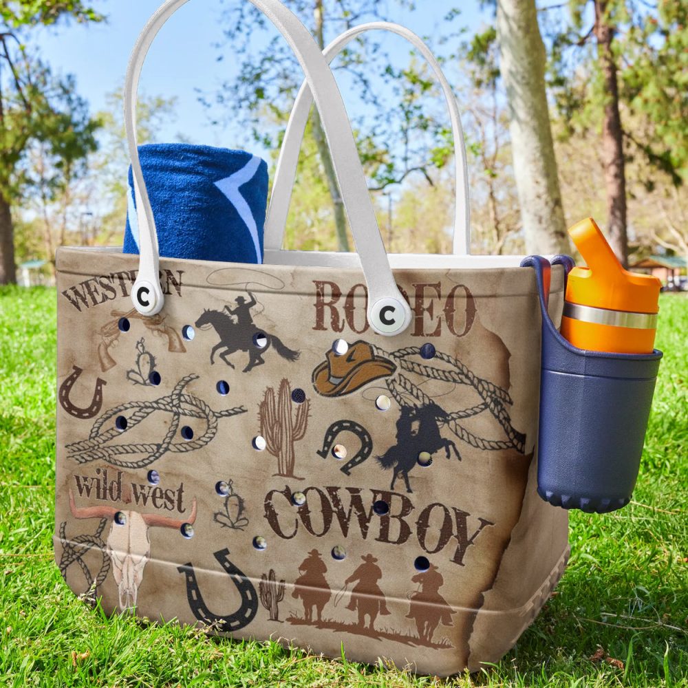 Western Rodeo Cowboy Tote Bag – Stylish Wild West Print Handbag For Women - Image 3