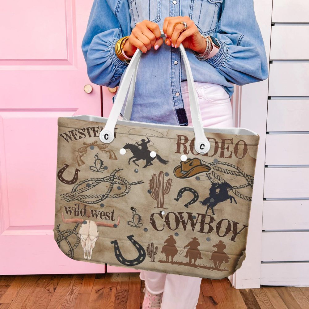 Western Rodeo Cowboy Tote Bag – Stylish Wild West Print Handbag For Women - Image 5