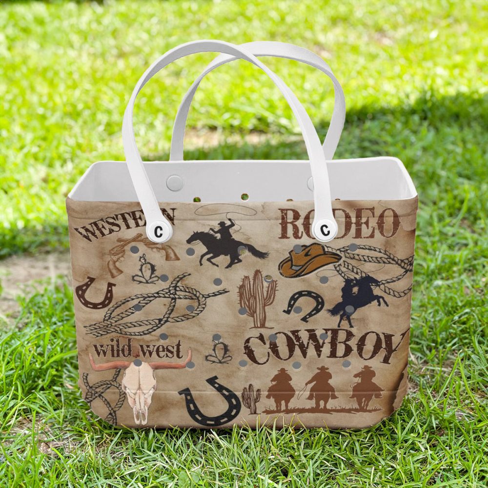 Western Rodeo Cowboy Tote Bag – Stylish Wild West Print Handbag For Women - Image 2