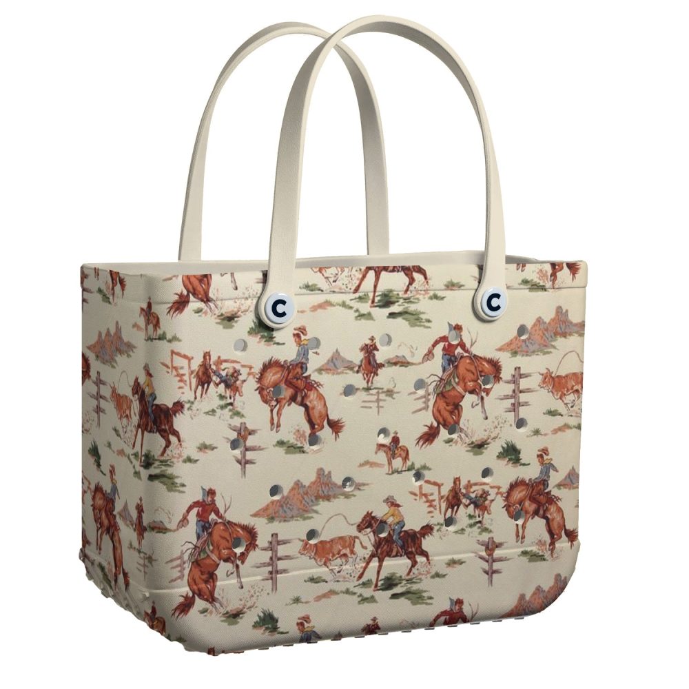 Western Rodeo-Themed Tote Bag - Stylish, Durable, And Spacious - Perfect For Everyday Use