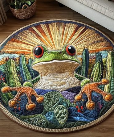 Western Leap Quilted Round Mat