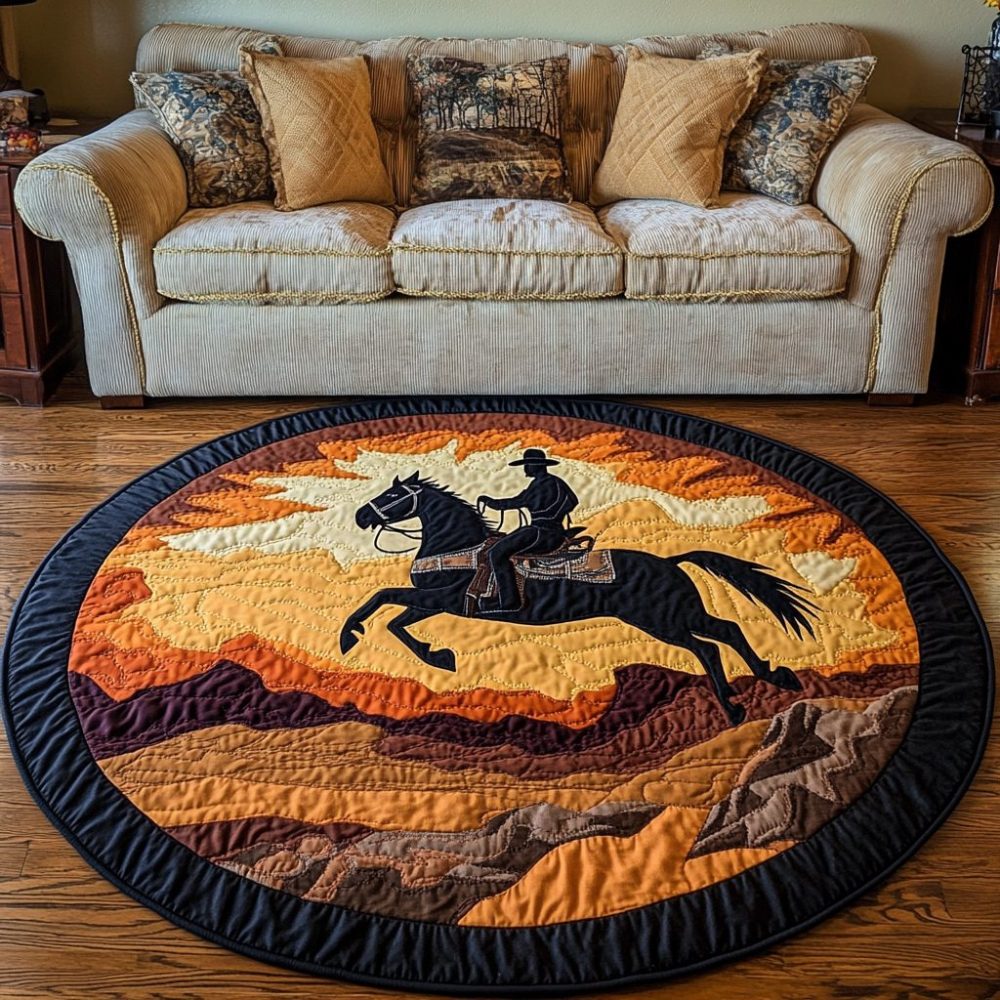 Western Trails Quilted Round Mat