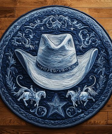 Western Whirl Quilted Round Mat