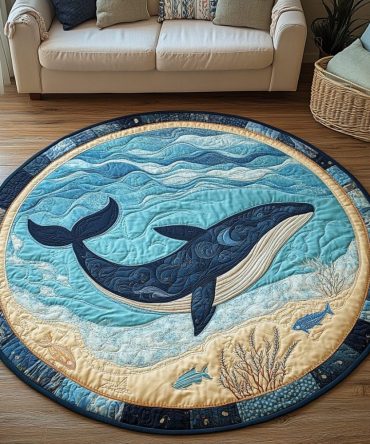 Whale Song Quilted Round Mat