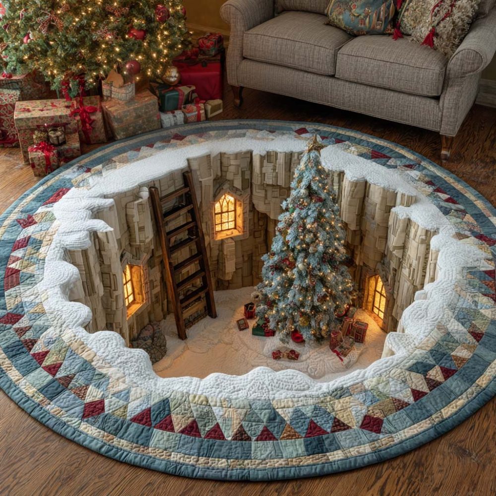 Whimsical Depth Quilted Round Mat