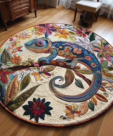 Whimsical Scales Quilted Round Mat