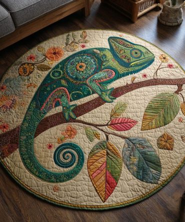 Whimsy In Nature Quilted Round Mat