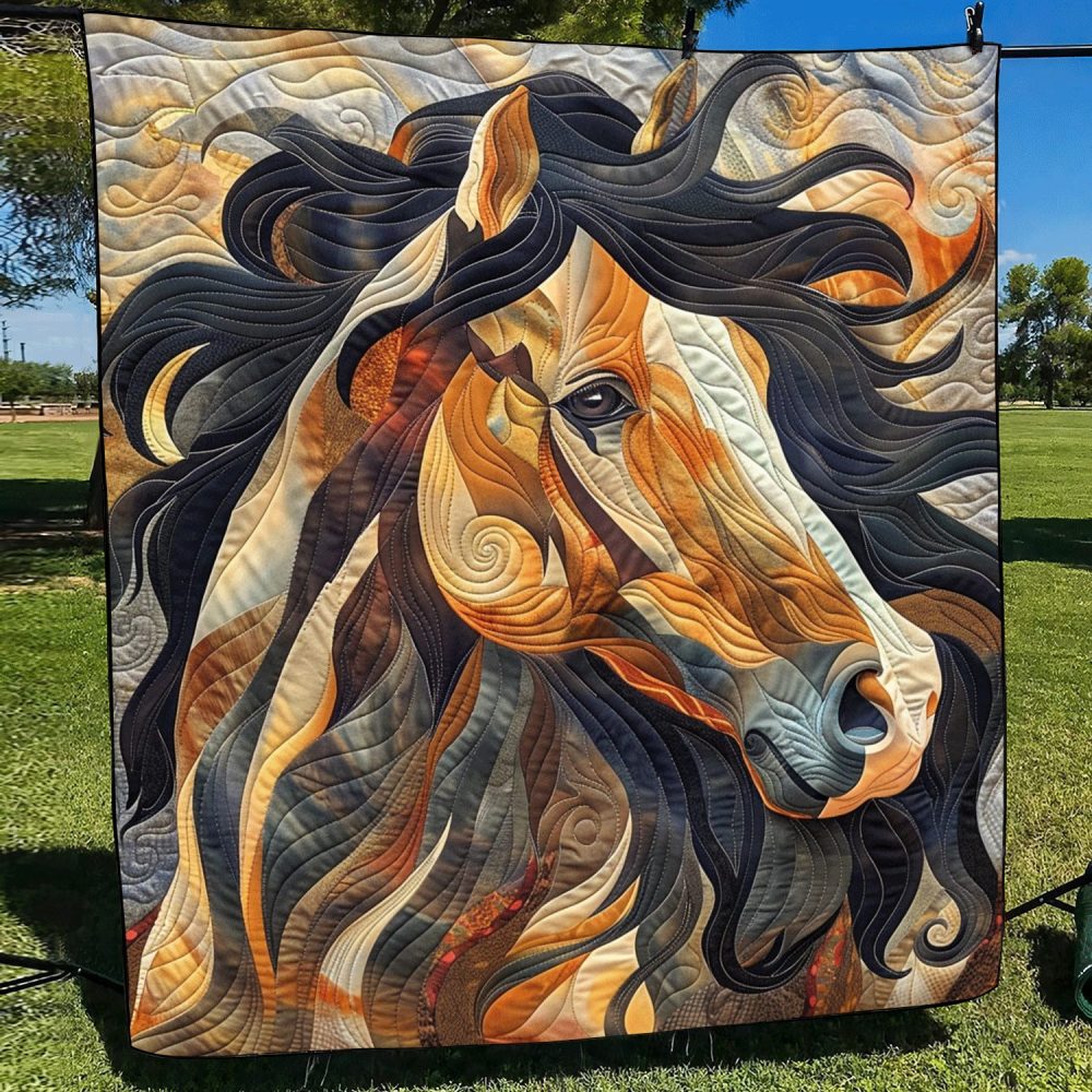 Whirlwind Horse Quilted Blanket - Image 2