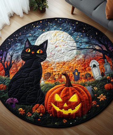 Whisker Wonderland Escape Quilted Round Mat