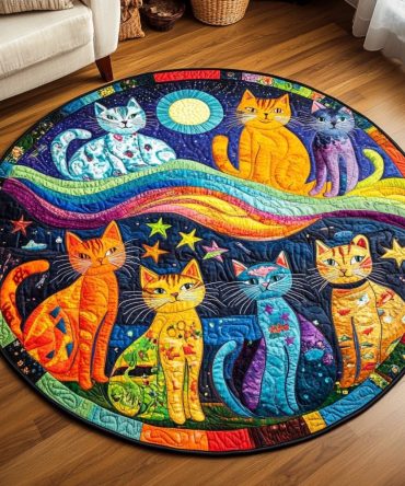 Whisker Wonderland Quilted Round Mat