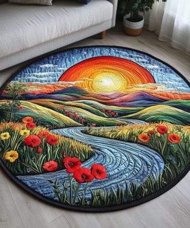 Whispering Streams Quilted Round Mat