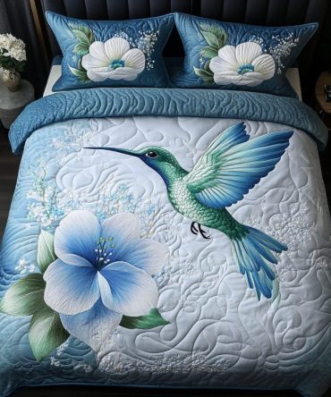 Whispering Wings 3-Piece Quilted Bedding Set
