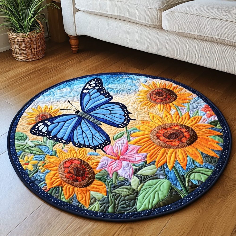 Whispering Wings Quilted Round Mat