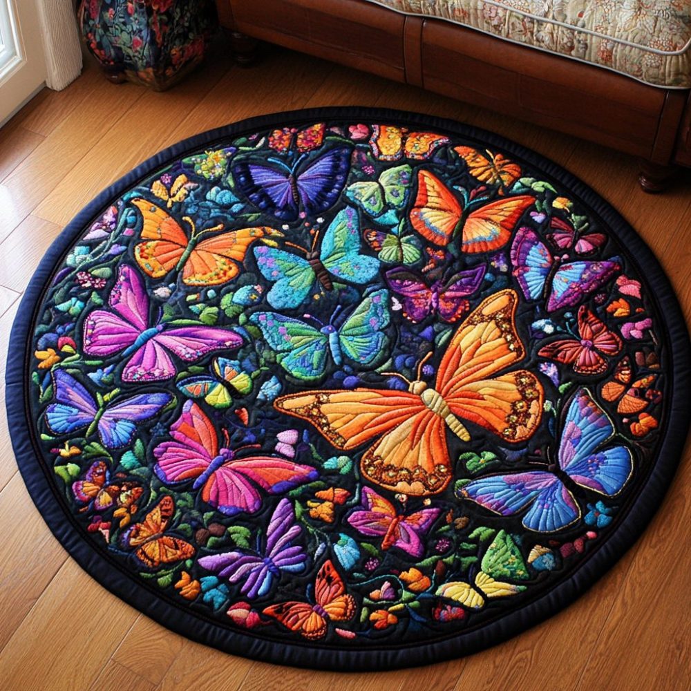 Whispering Wings Quilted Round Mat