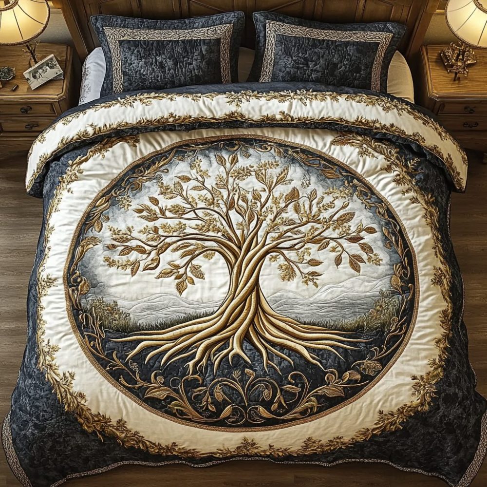 Whispers Of Life 3-Piece Quilted Bedding Set