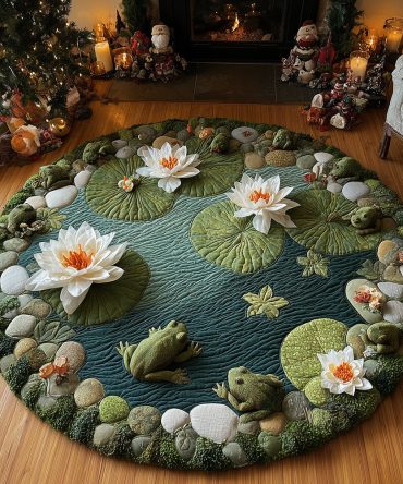 Whispers From The Pond Quilted Round Mat
