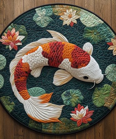 Whispers Of Water Quilted Round Mat