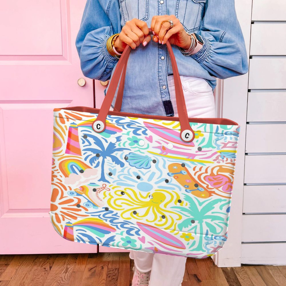 Vibrant Tropical Tote Bag With Colorful Print – Stylish, Spacious & Durable For Beach & Everyday Use - Image 2