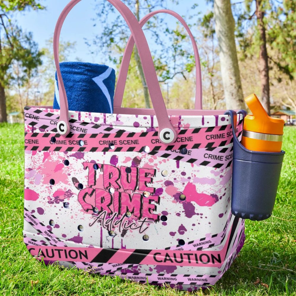 Bucket Tote Bag, Limited Edition Bogg Bag, Beach Bag True Crime Addict - Image 3