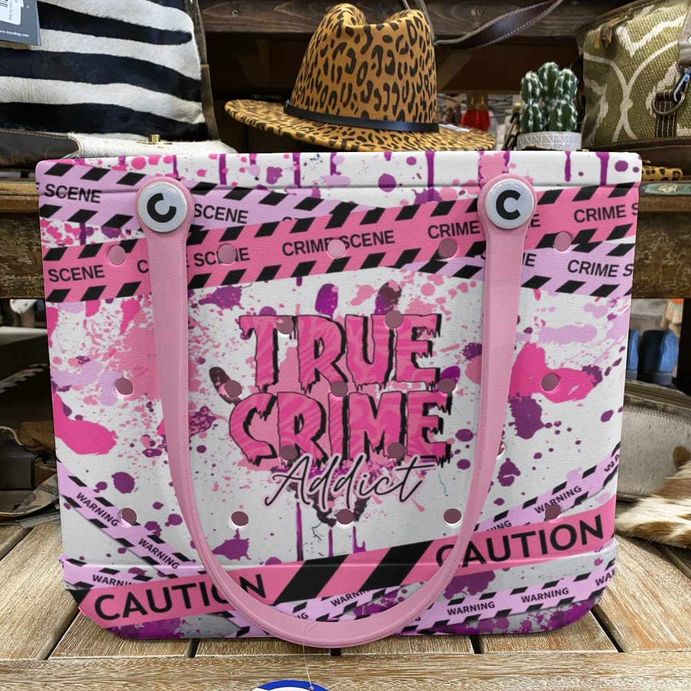 Bucket Tote Bag, Limited Edition Bogg Bag, Beach Bag True Crime Addict - Image 6