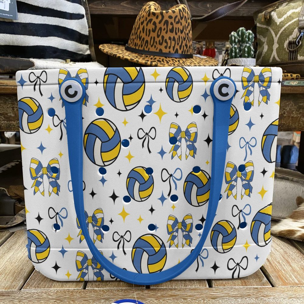 Stylish Volleyball Tote Bag With Bow & Star Pattern – Durable & Spacious For Everyday Use - Image 5