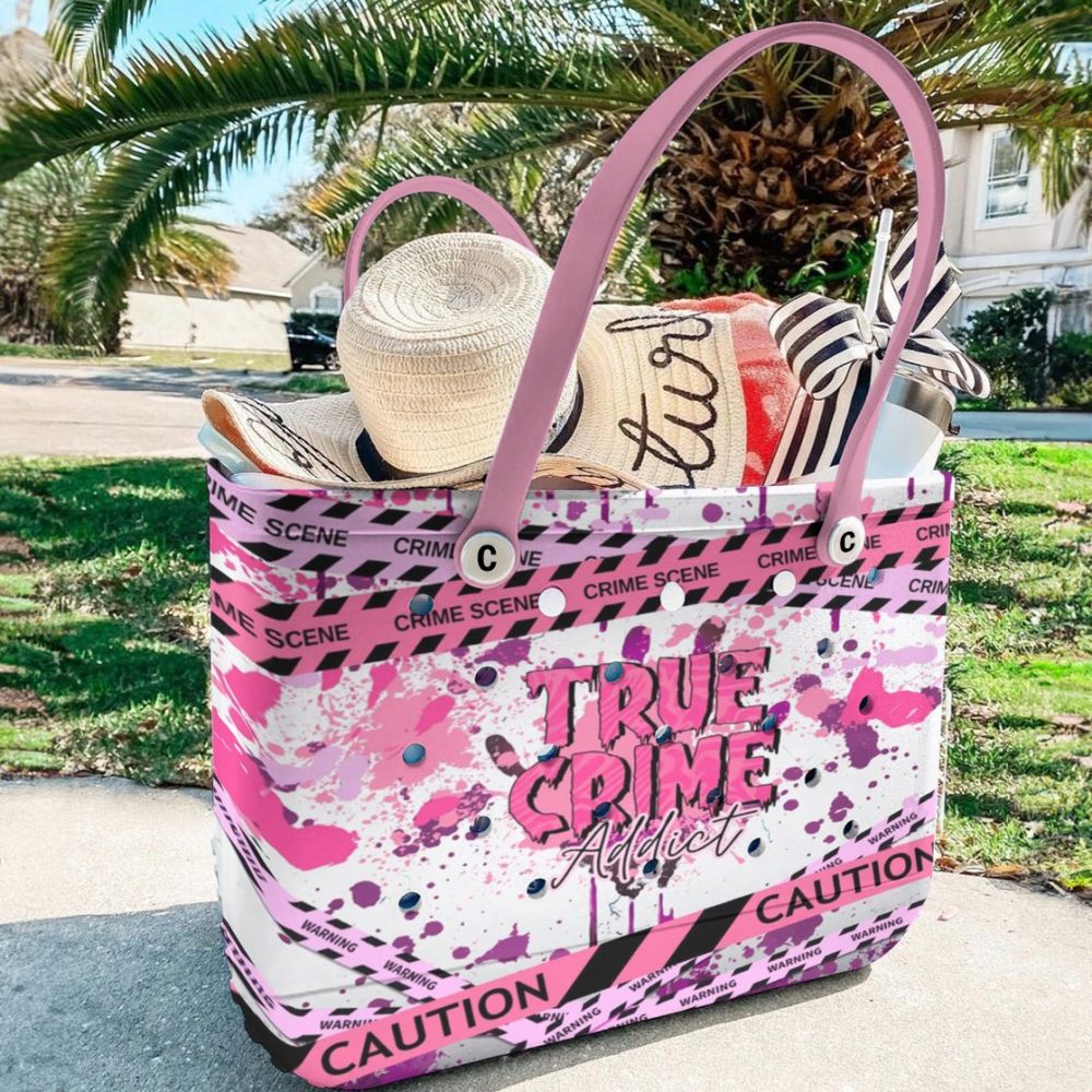 Bucket Tote Bag, Limited Edition Bogg Bag, Beach Bag True Crime Addict - Image 2