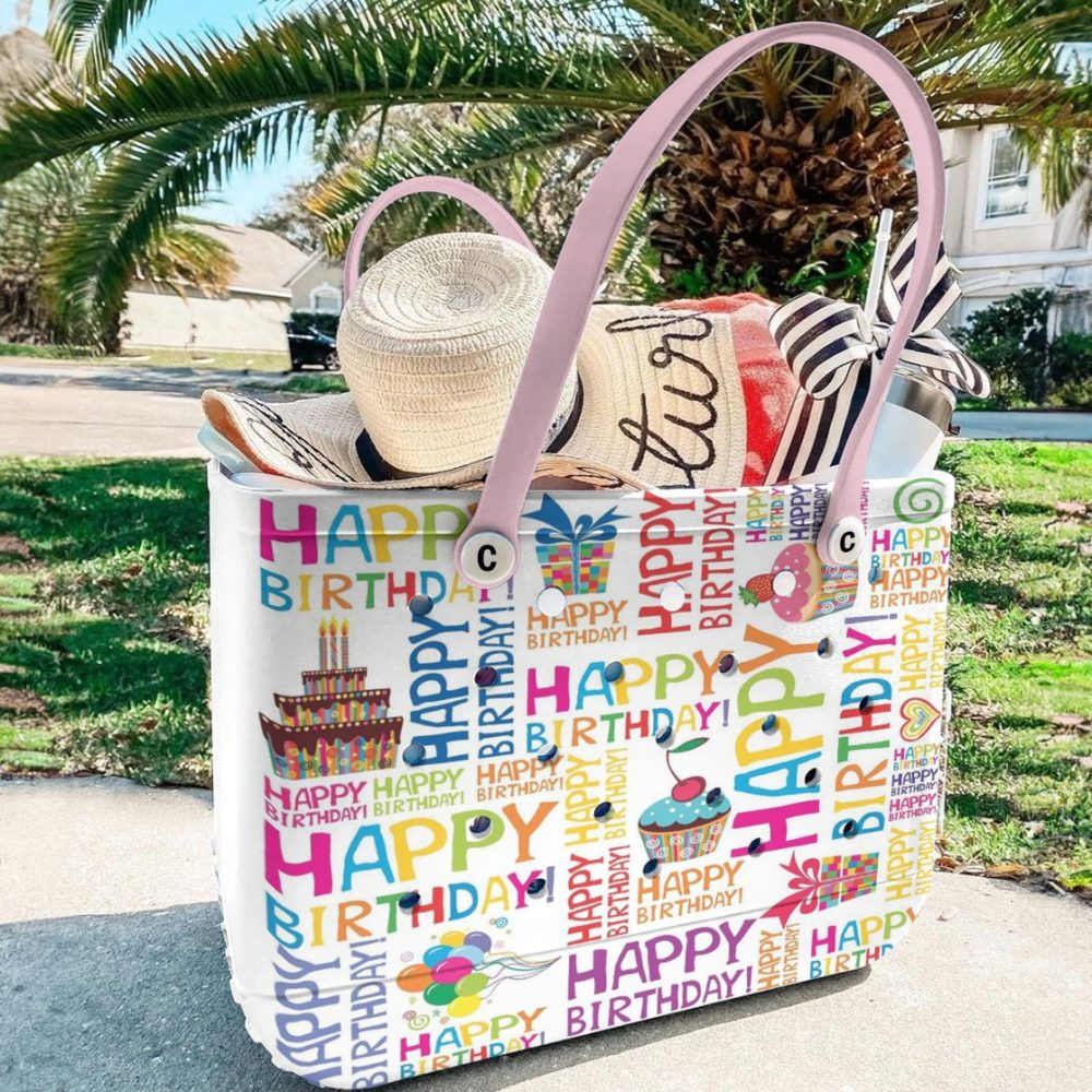 Bucket Tote Bag, Limited Edition Bogg Bag, Beach Bag Sweet Birthday - Image 3