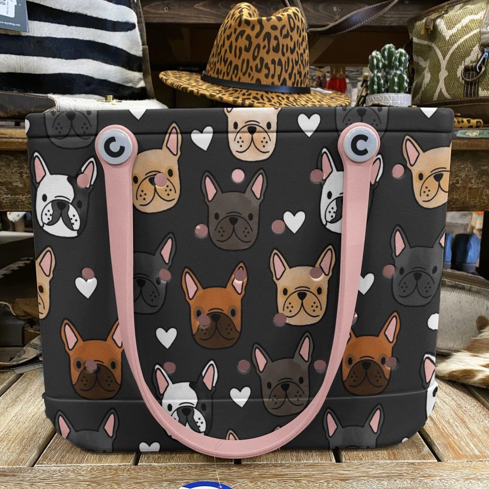 Chic French Bulldog Pattern Tote Bag - Stylish, Durable & Spacious Handbag For Dog Lovers - Image 5