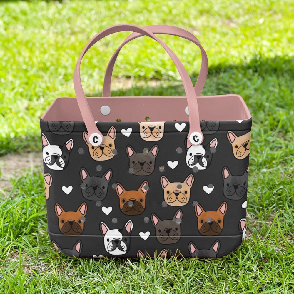 Chic French Bulldog Pattern Tote Bag - Stylish, Durable & Spacious Handbag For Dog Lovers - Image 4